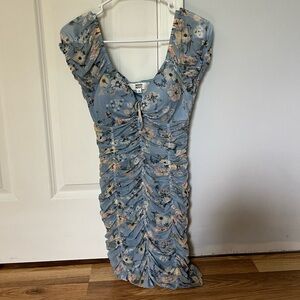 NYC Blue Sleeveless Bodycon Midi Dress